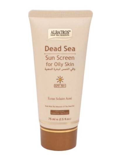 Dead Sea Sun Screen SPF50+ krem przeciwsłoneczny do skóry tłustej 75ml